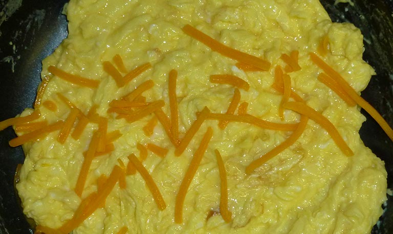 scrambled eggs for Dad - very moist and tender