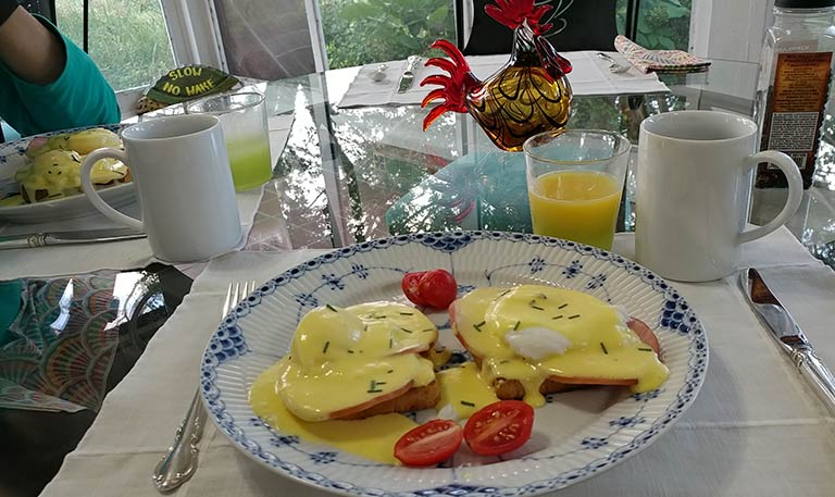 Eggs Benedict for breakfast