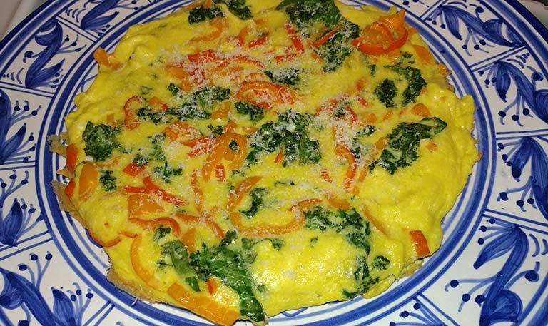 frittata with bell peppers and basil